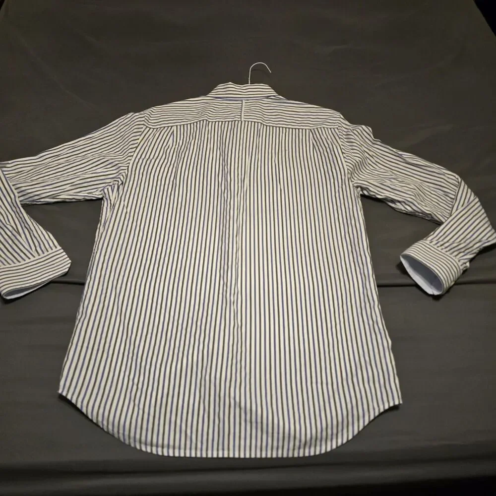 Banana Republic Shirt Mens MEDIUM Striped Long Sleeve Button Up Size 15-15.5